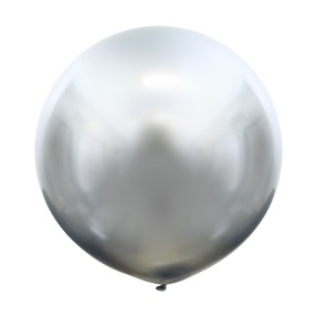 Шар (36"/1м) Серебро, Зеркальные шары/ Mirror Silver, латексный шар, 1 шт.